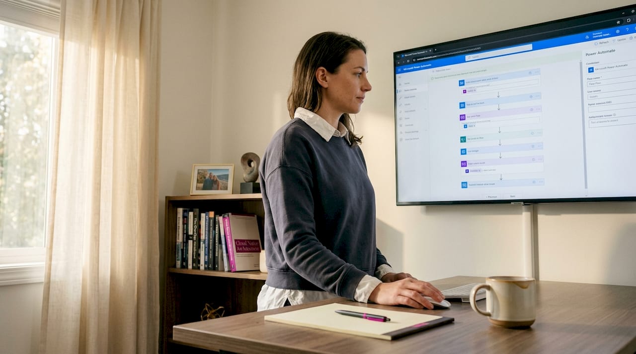 IT manager reviewing Power Automate integrations