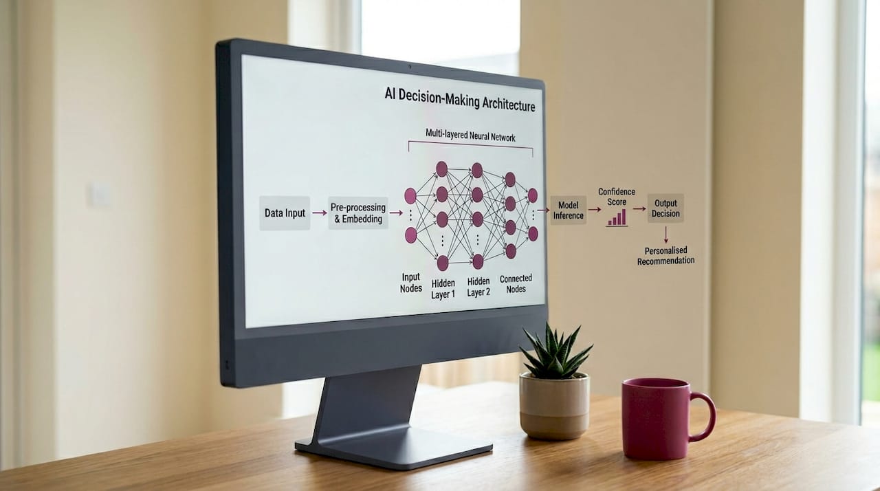 Computer screen showing AI transparency diagram