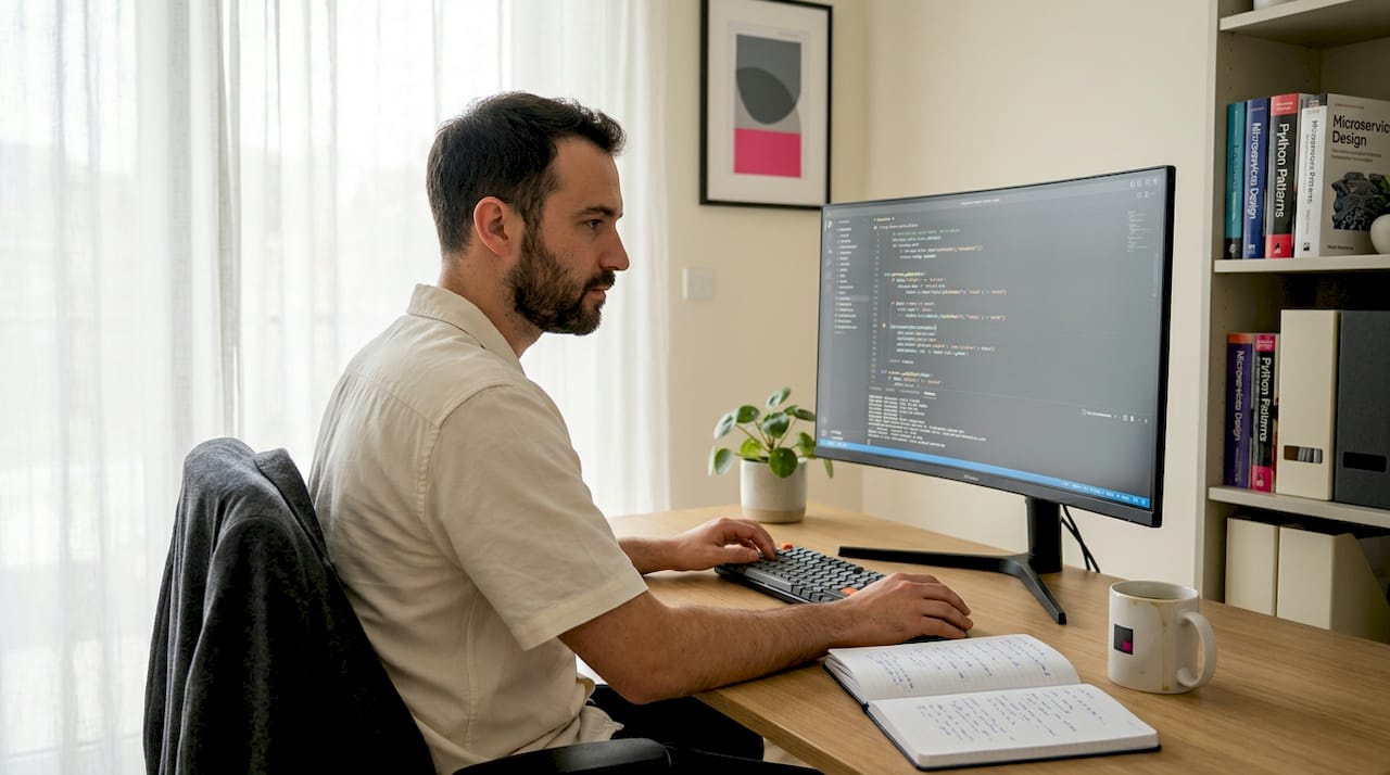 Developer working on AI code generation