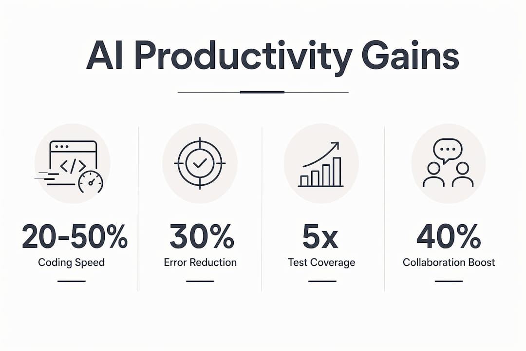 Infographic showing AI productivity gains in software development
