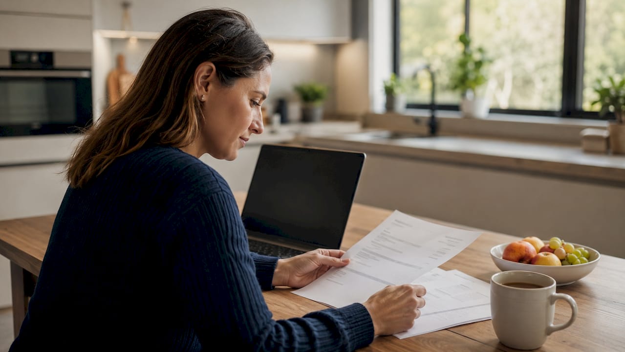 Finance manager working on AI invoicing at desk