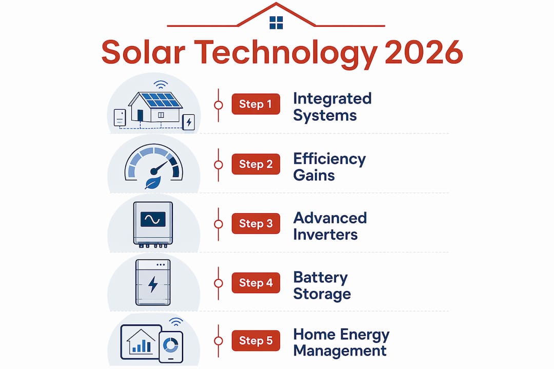 Infographic illustrating solar technology evolution stages