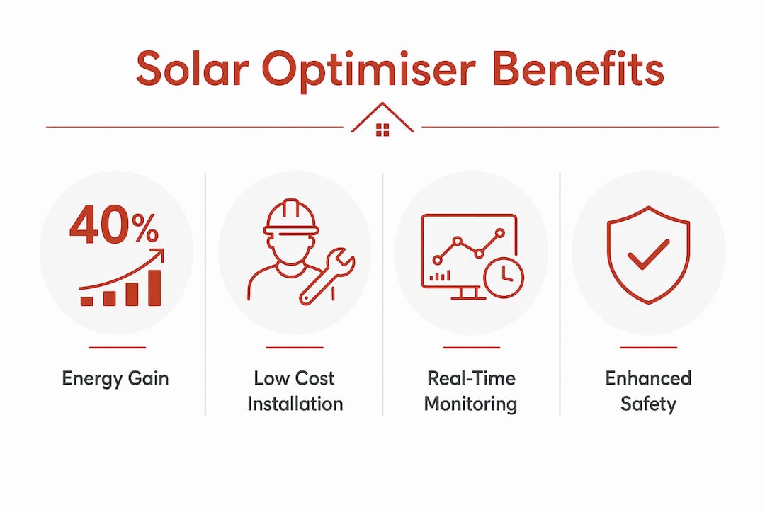 Infographic highlighting solar optimiser benefits