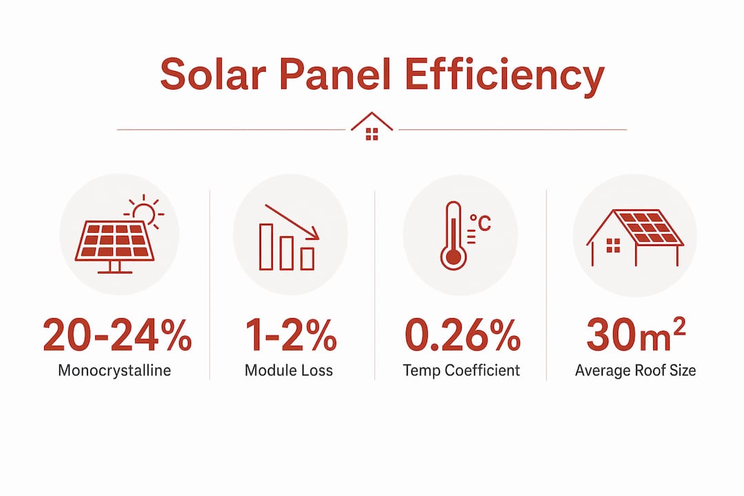 Infographic of solar panel efficiency statistics for homeowners