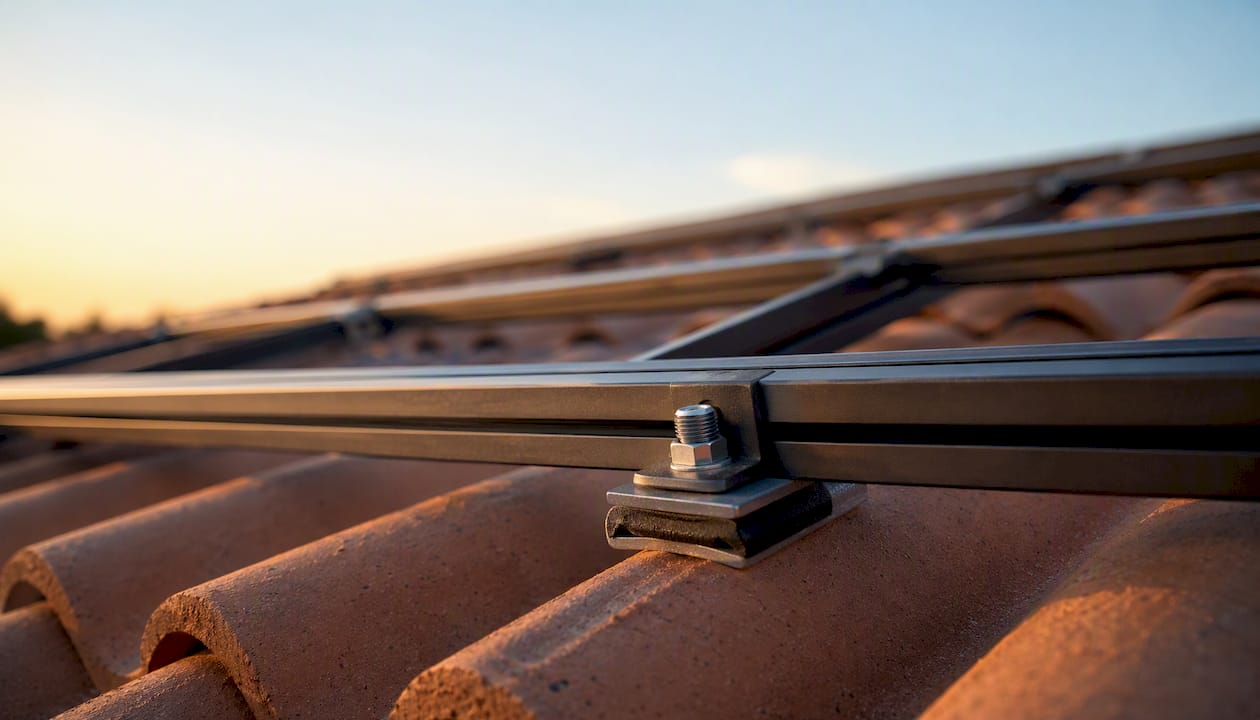 Solar panel racking with corrosion-preventive isolation pads