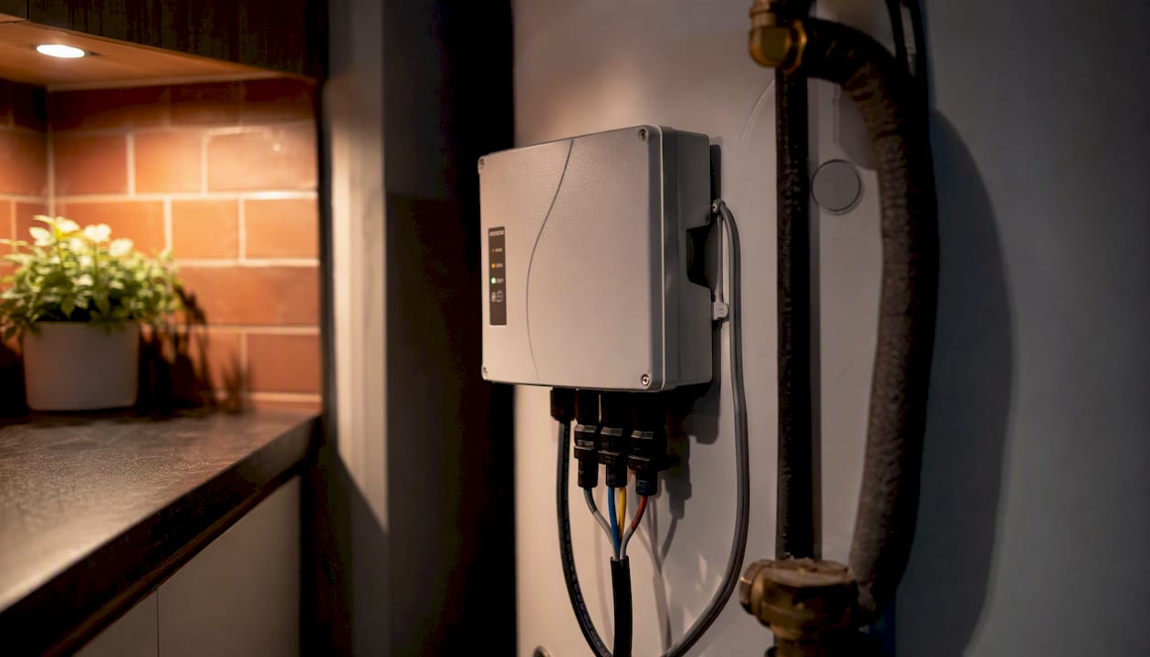 Solar diverter connected to hot water cylinder