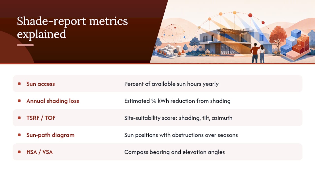 What do the metrics on a shade report actually mean? — overview diagram