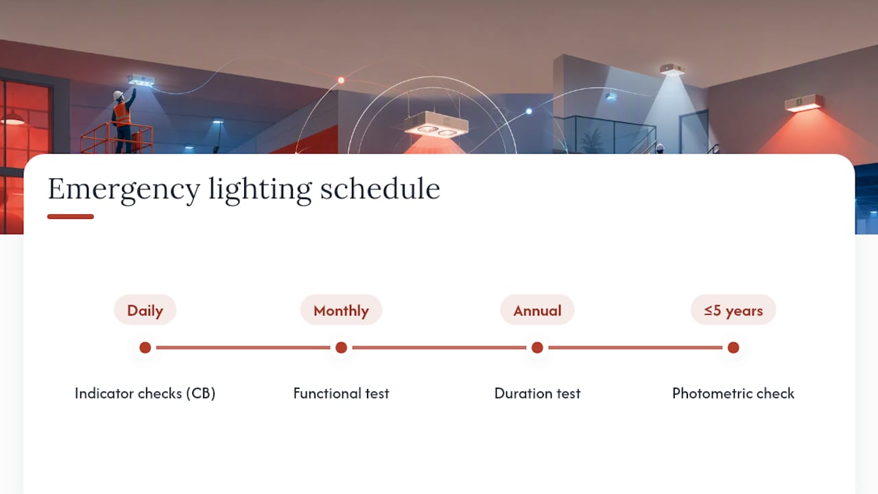 Emergency lighting testing interval timeline