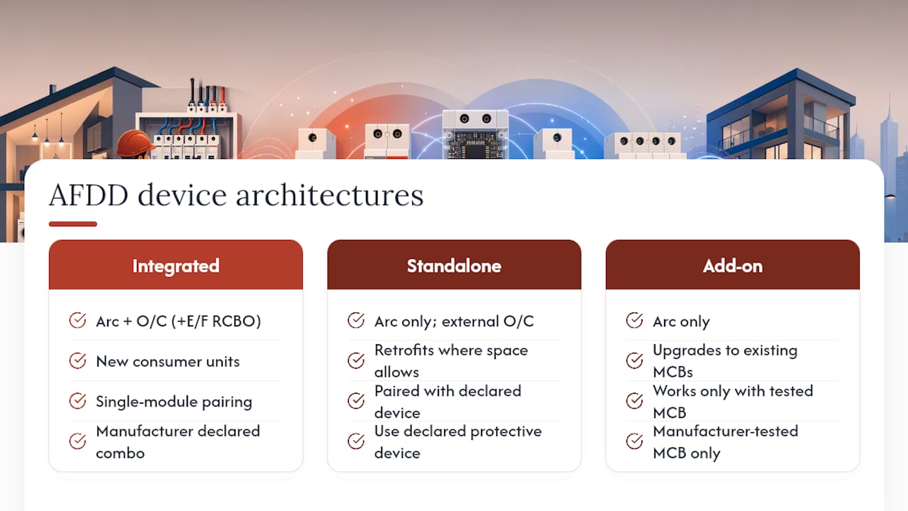 Comparison of three AFDD device architectures