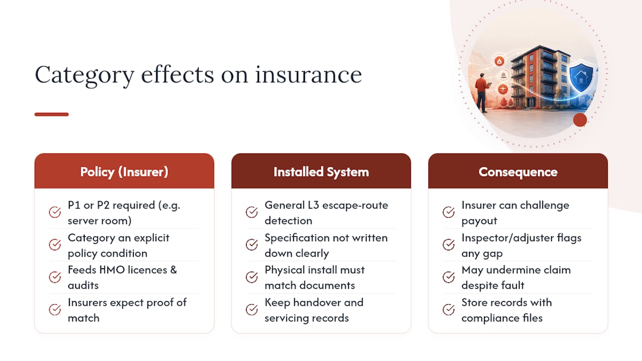 How your category choice affects insurance and safety certification — overview diagram
