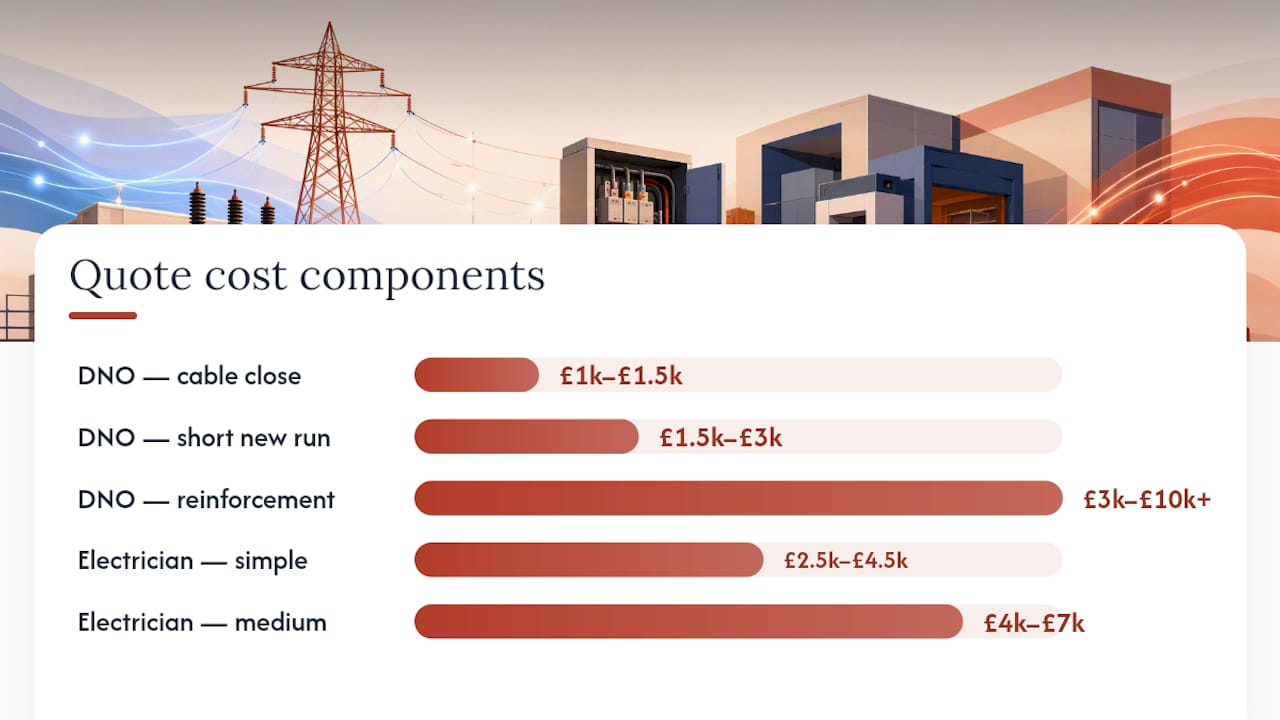 DNO and internal electrician cost split