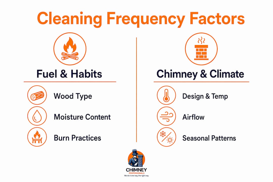 Infographic comparing chimney cleaning factors
