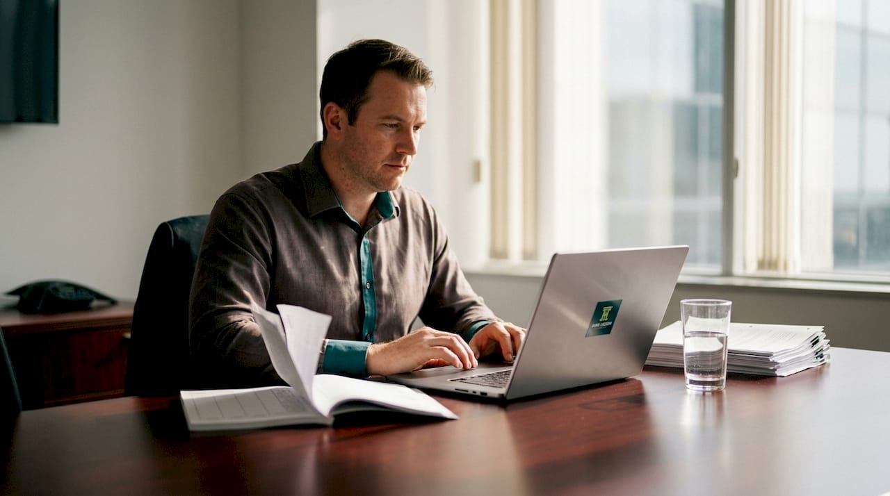 Managing partner entering law firm time records