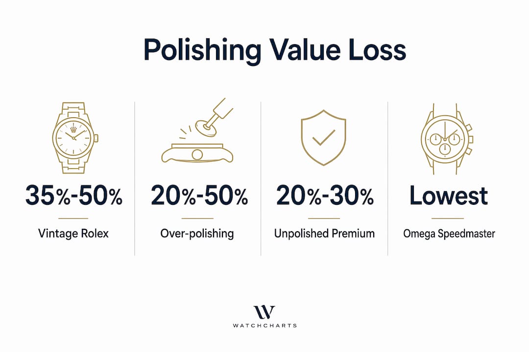 Infographic showing value loss percentages for watches