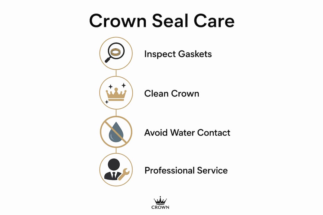 Infographic showing crown seal maintenance steps