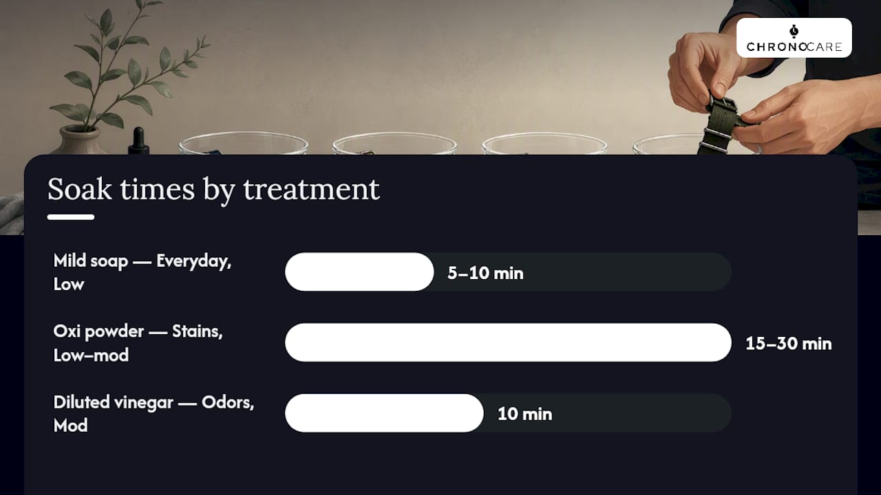 Comparison chart of NATO strap soak methods