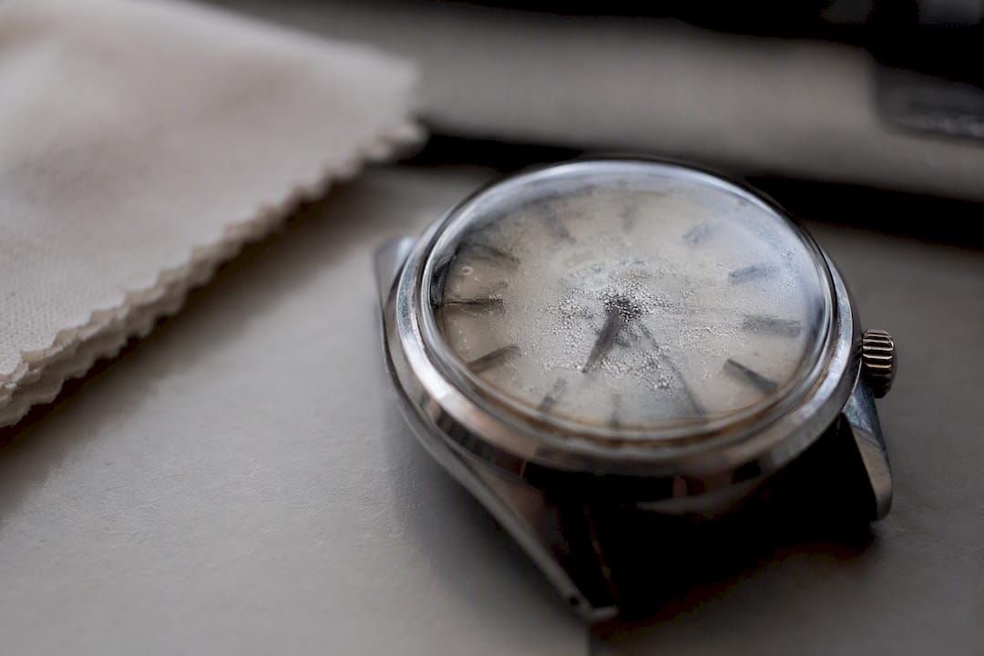 Condensation under vintage watch crystal
