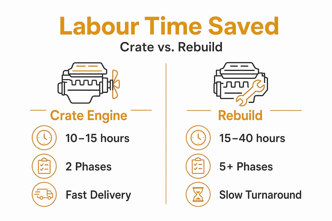 Infographic comparing crate engines and rebuilds