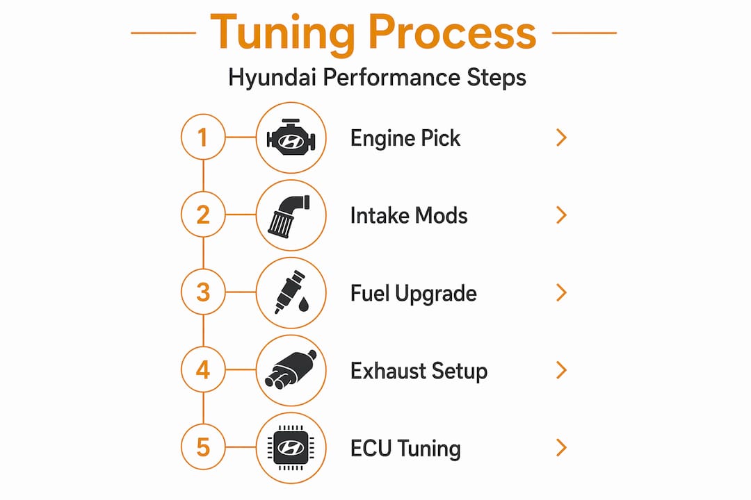 Infographic showing Hyundai tuning steps