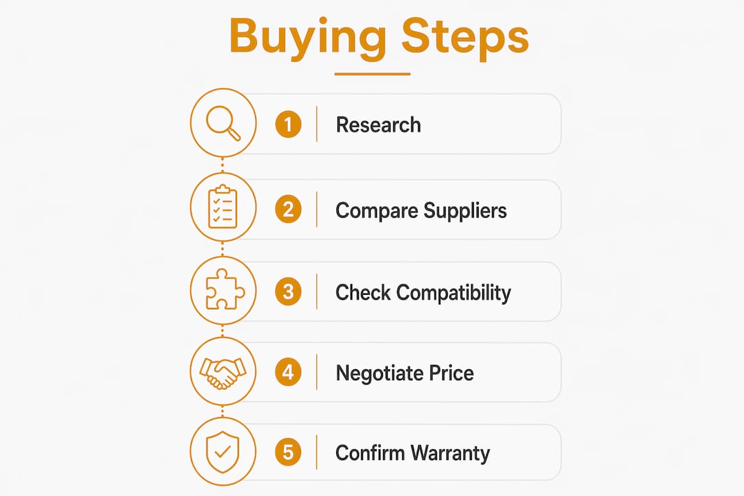 Infographic showing steps to buy crate engines