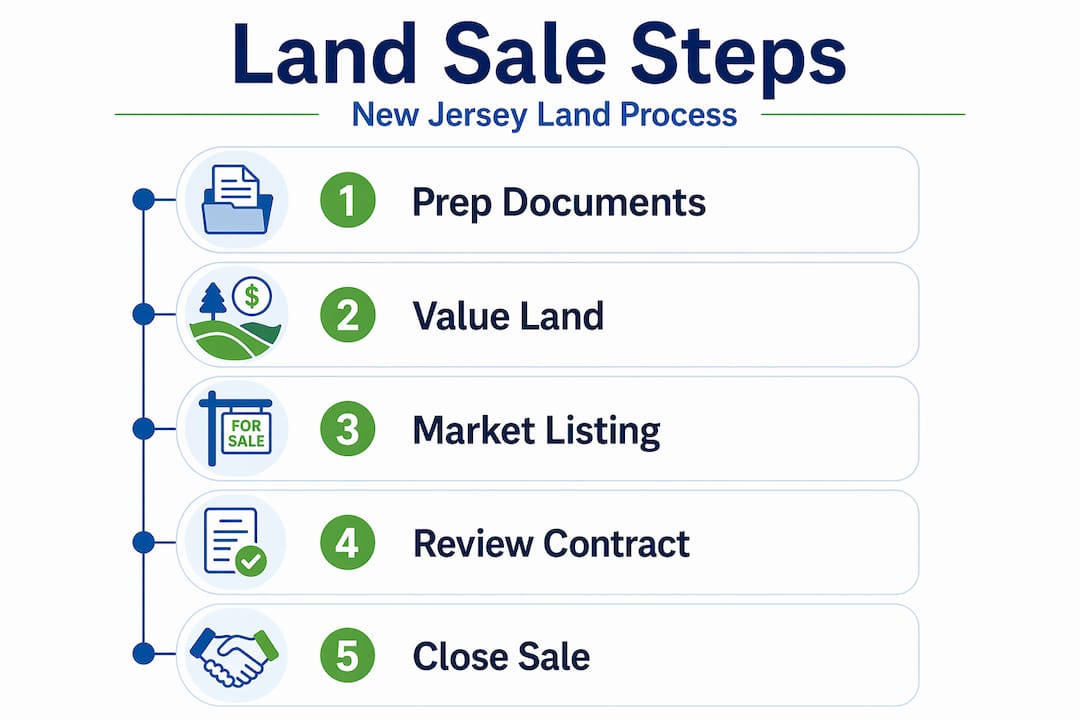 Infographic of NJ land sale step-by-step process