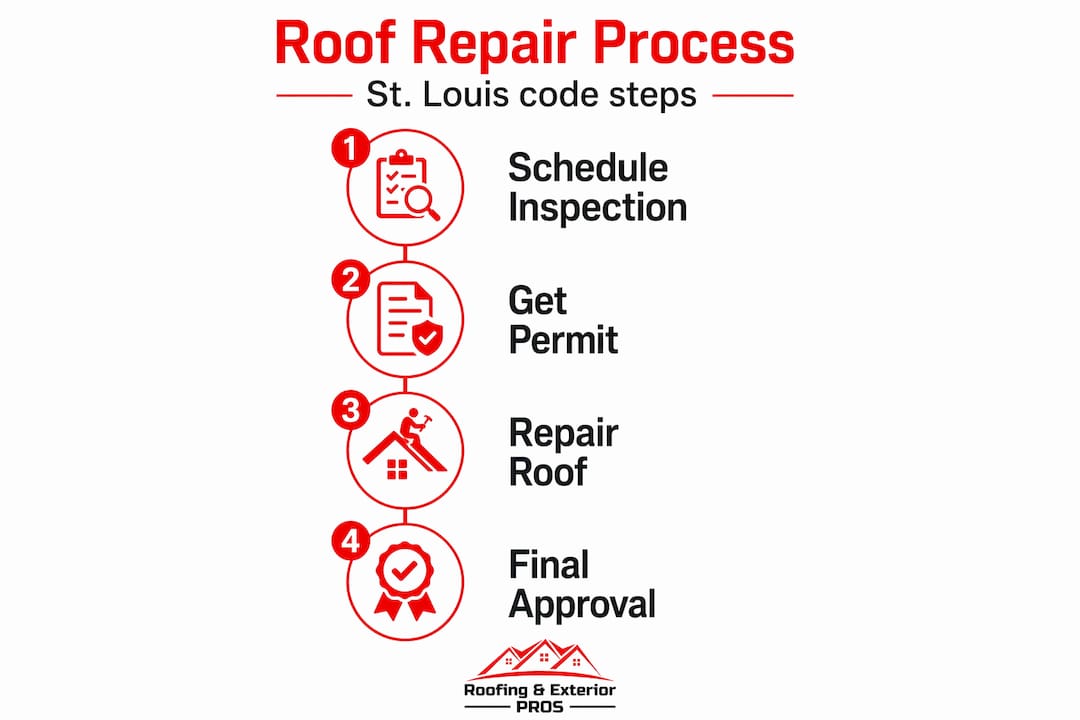 Infographic outlining St. Louis roof repair steps