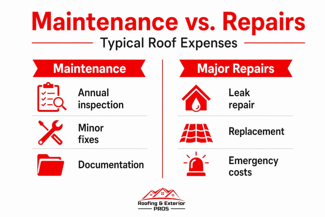 Infographic comparing maintenance and repair costs