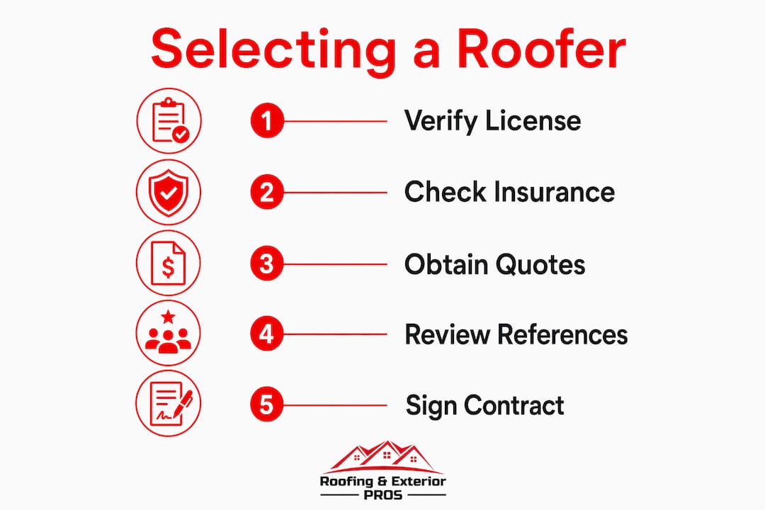 Infographic showing roof selection steps