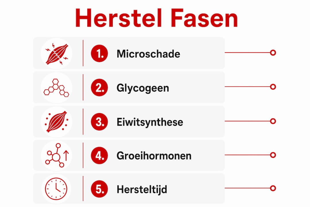 Overzicht: de verschillende stadia van herstel na een intensieve training