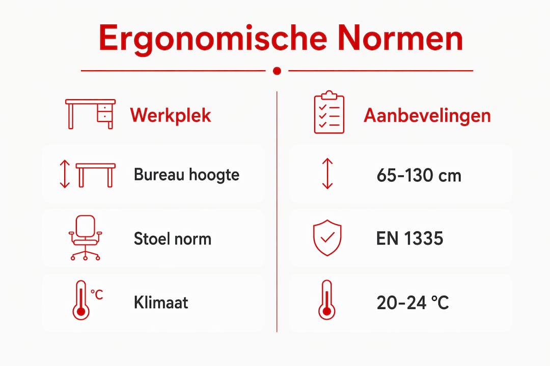 Infographic met richtlijnen en tips voor ergonomisch werken
