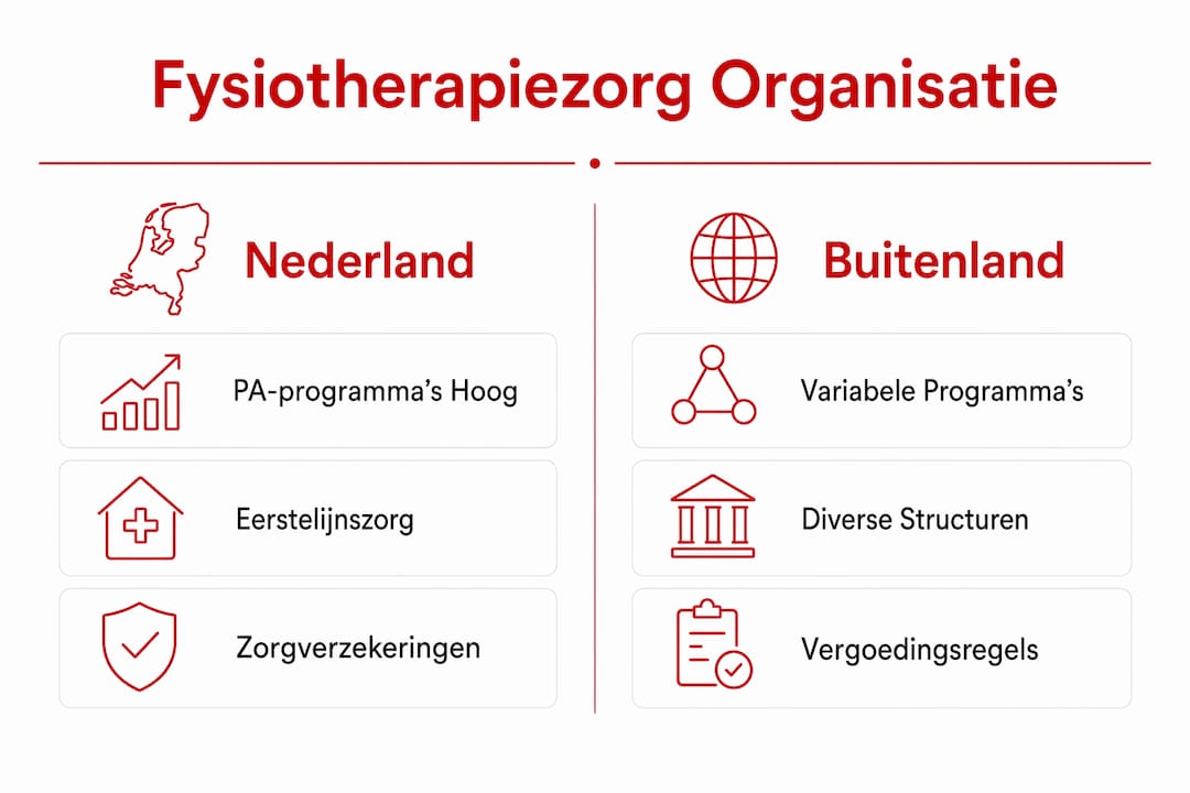 Infographic: zo is de fysiotherapiezorg geregeld in Nederland en daarbuiten