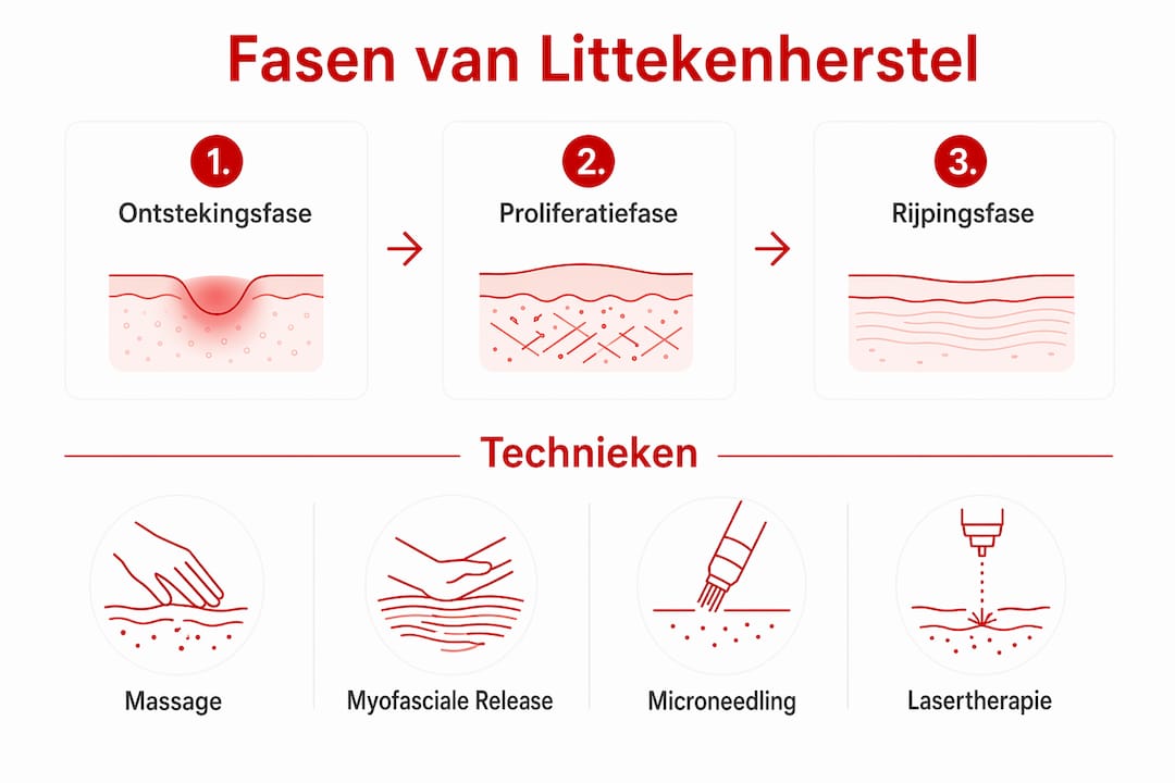 Overzicht: stappen en behandelingen bij het herstellen van littekens