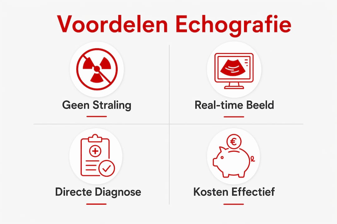 Infographic: De belangrijkste voordelen van echografie binnen de fysiotherapie op een rij