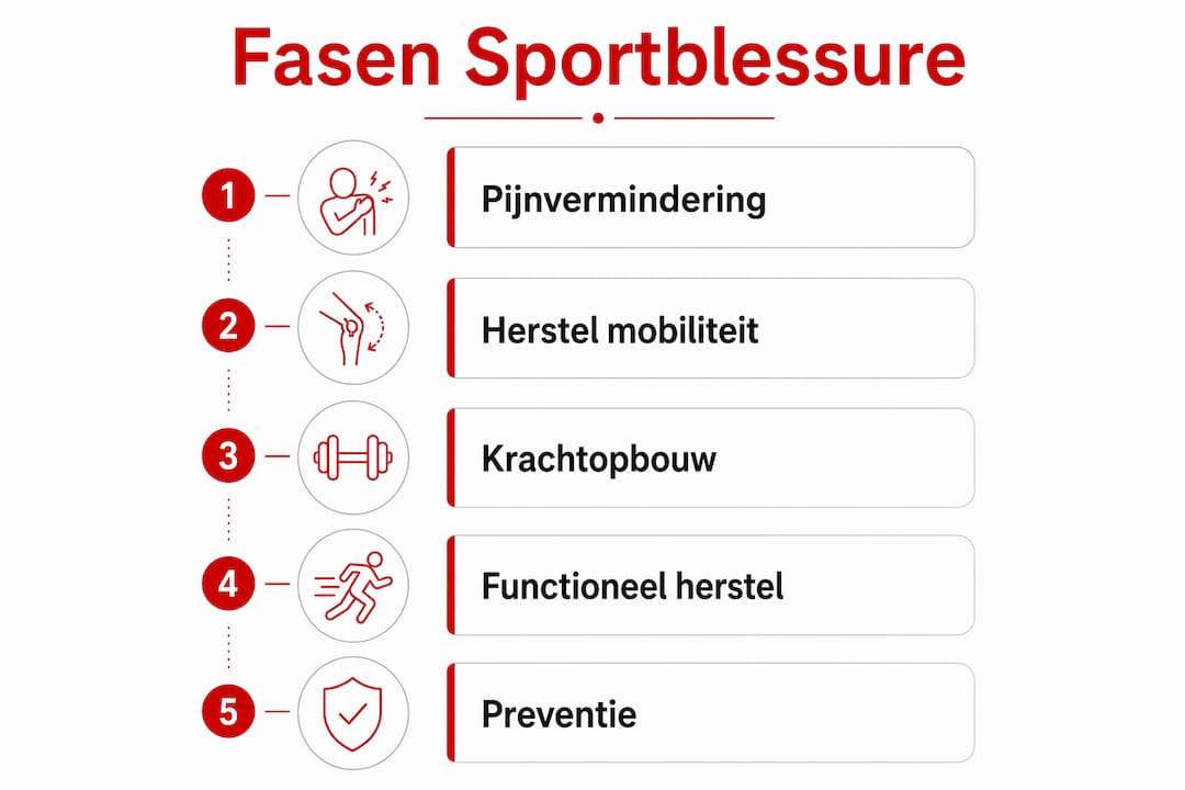 Overzicht: de verschillende stappen in het herstel van een sportblessure
