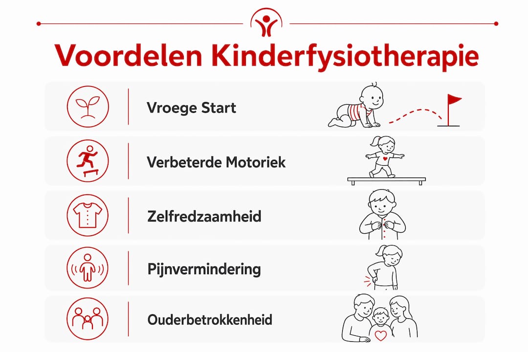 Infographic: de belangrijkste voordelen van kinderfysiotherapie op een rij