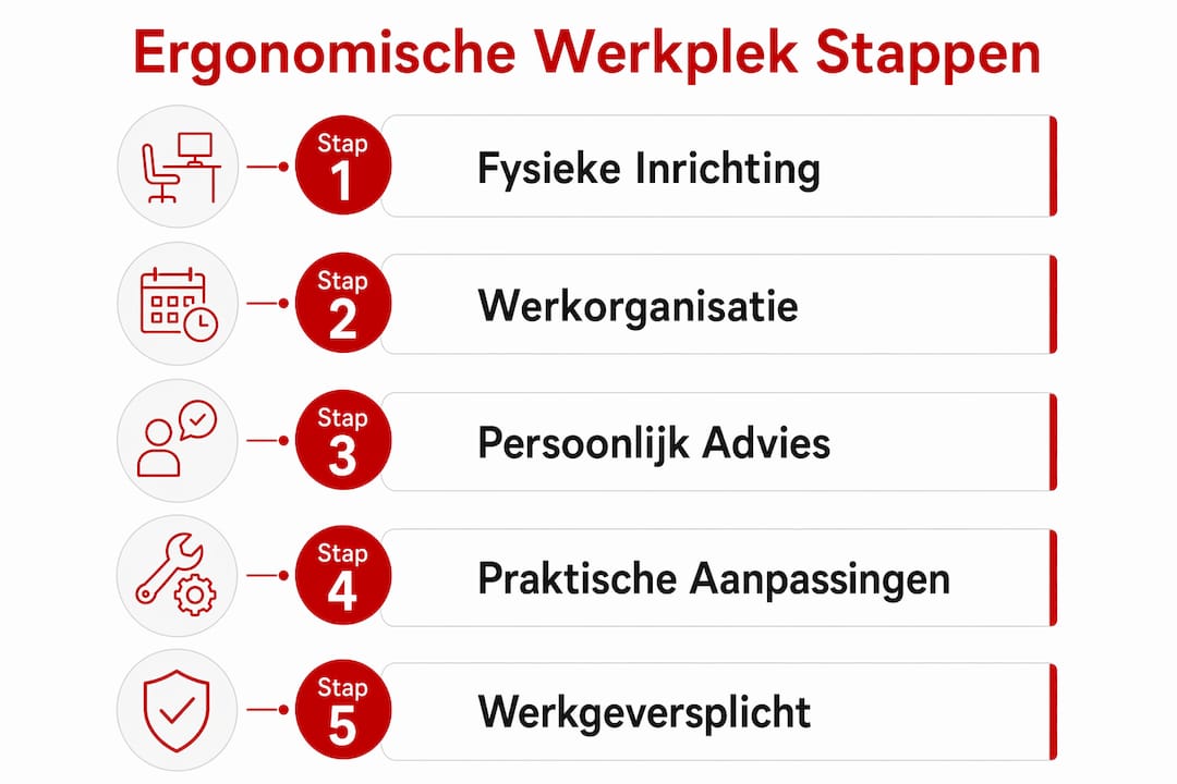 Infographic: Zo stel je stap voor stap een ergonomische werkplek in