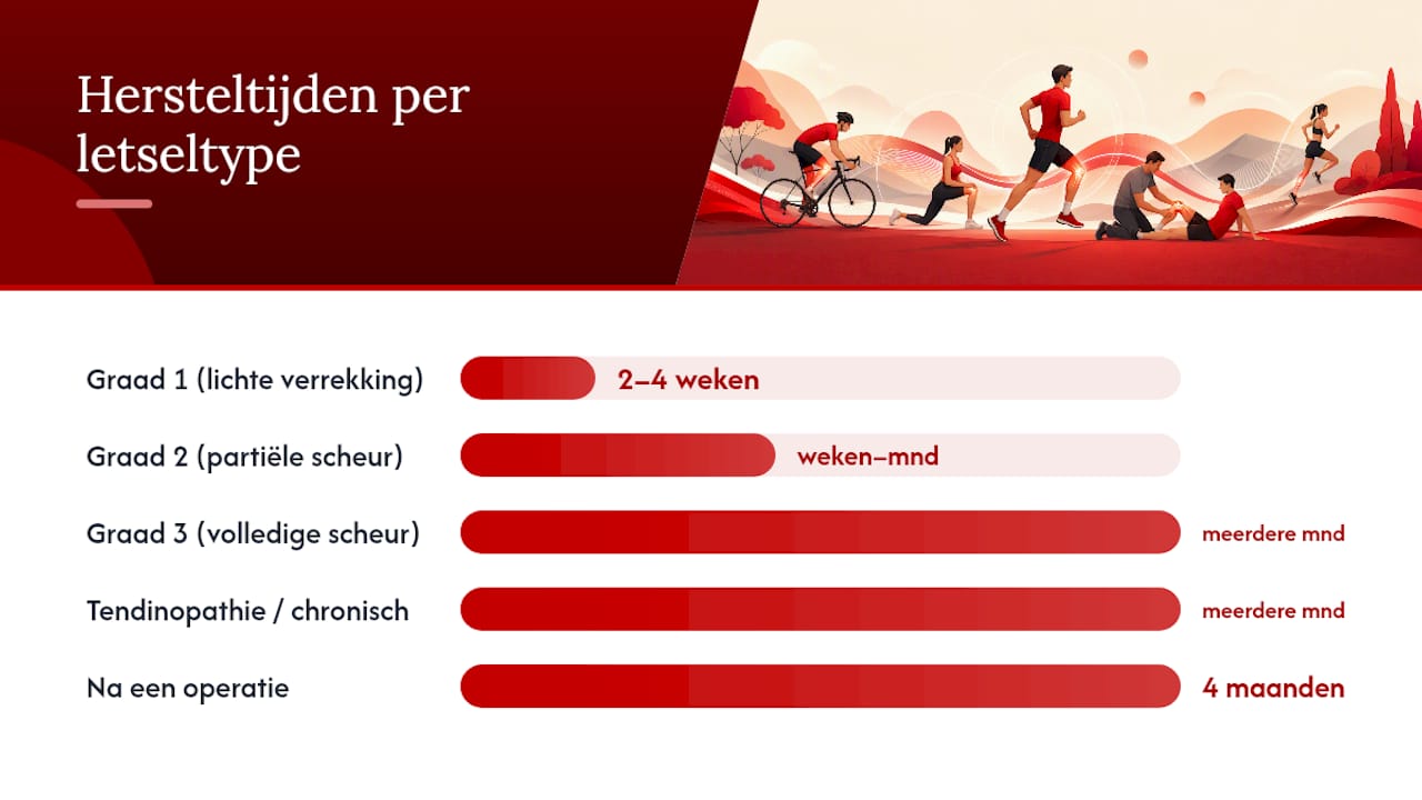 Overzicht van hersteltijden per type liesblessure