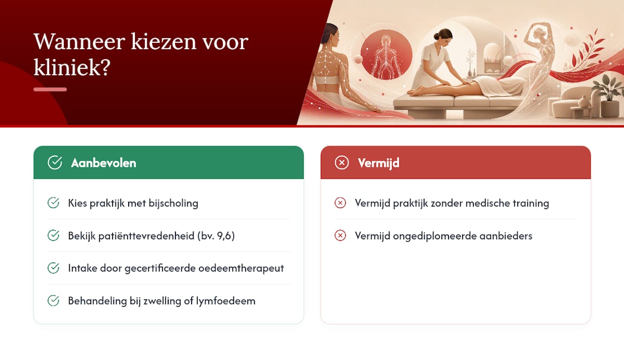 Wanneer kies je voor een gespecialiseerde kliniek? — overview diagram
