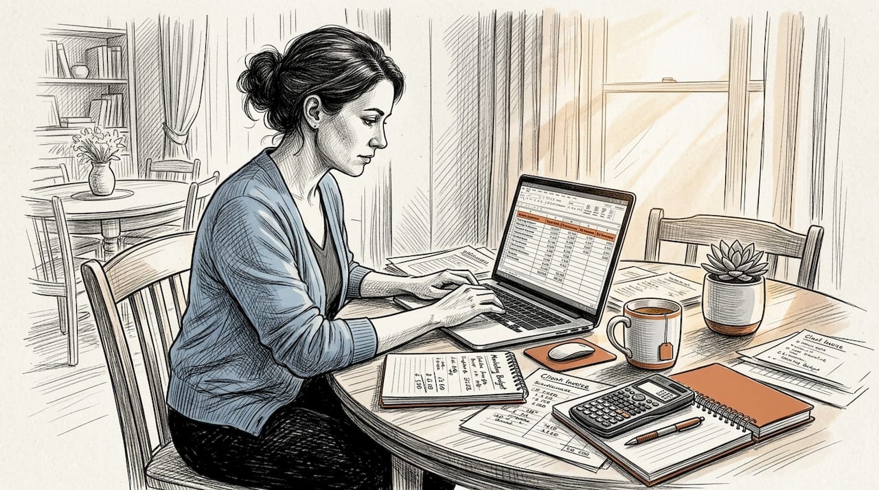 Entrepreneur calculating real software expenses