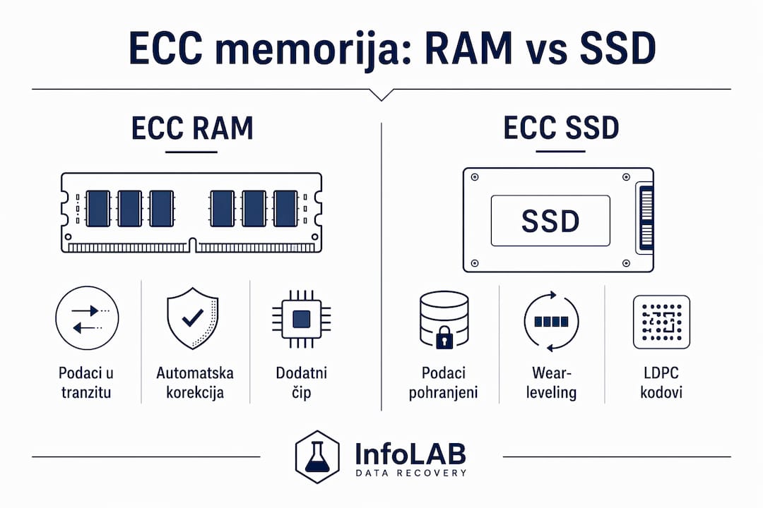 Infografika: usporedba ECC RAM memorije i SSD diskova