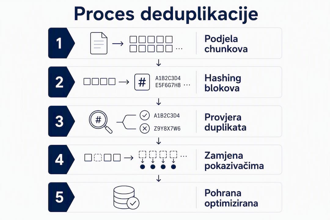 Vizualni prikaz koraka u uklanjanju dupliranih podataka