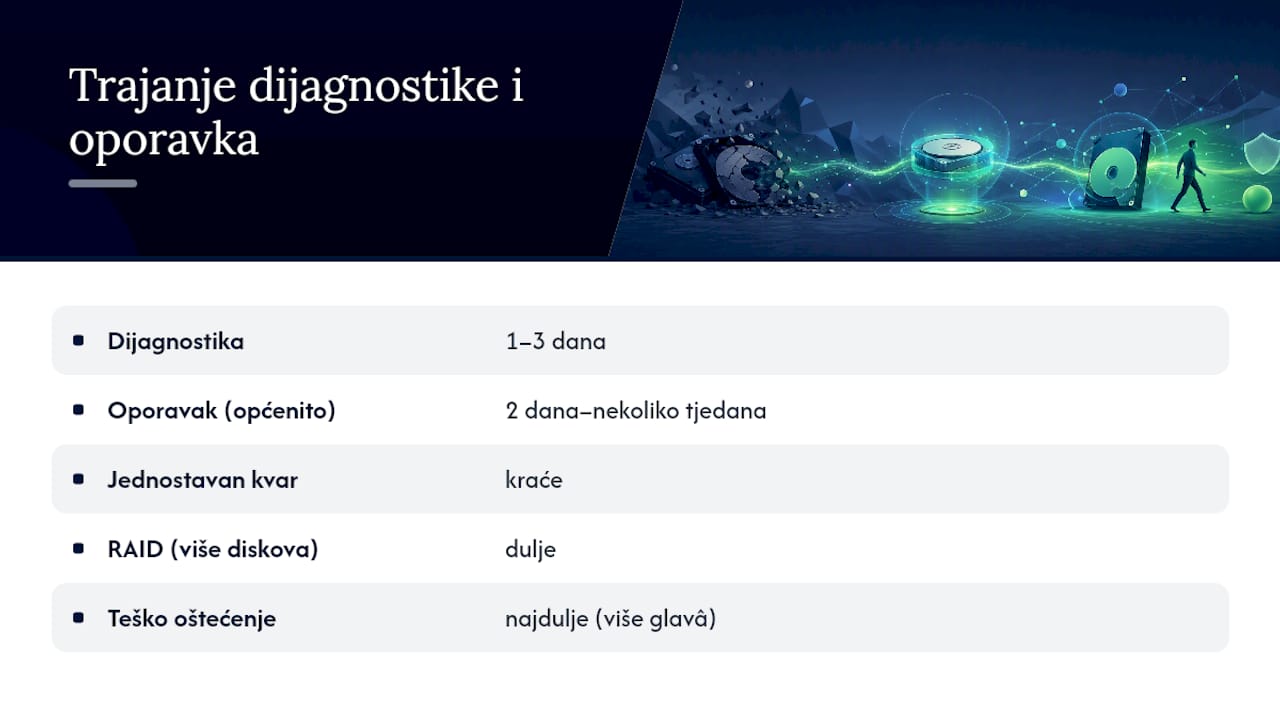 Usporedba trajanja dijagnostike i oporavka