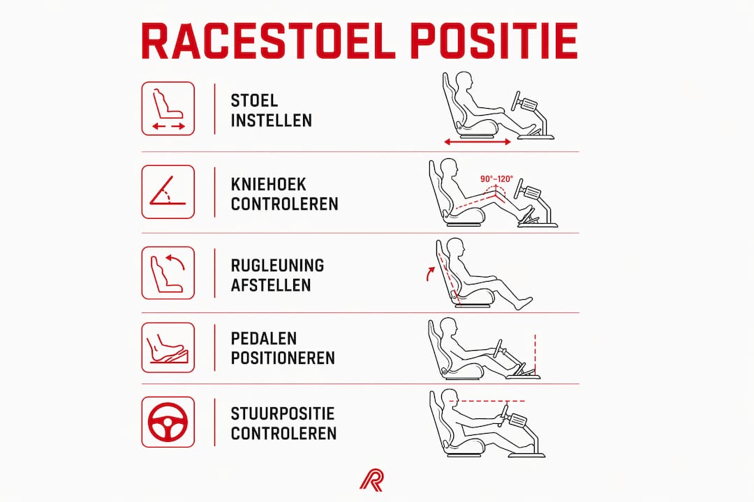 Overzicht: zo stel je stap voor stap je racestoel perfect af
