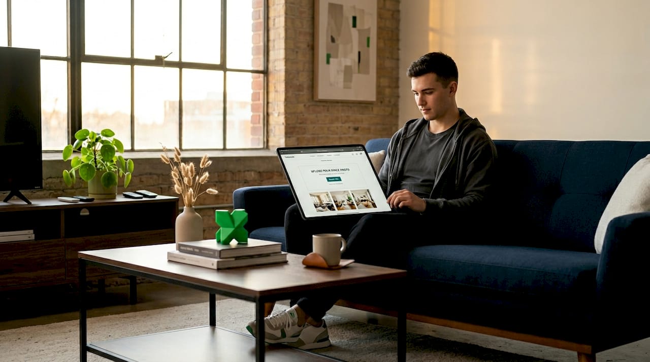 Customer using AI for furniture visualization