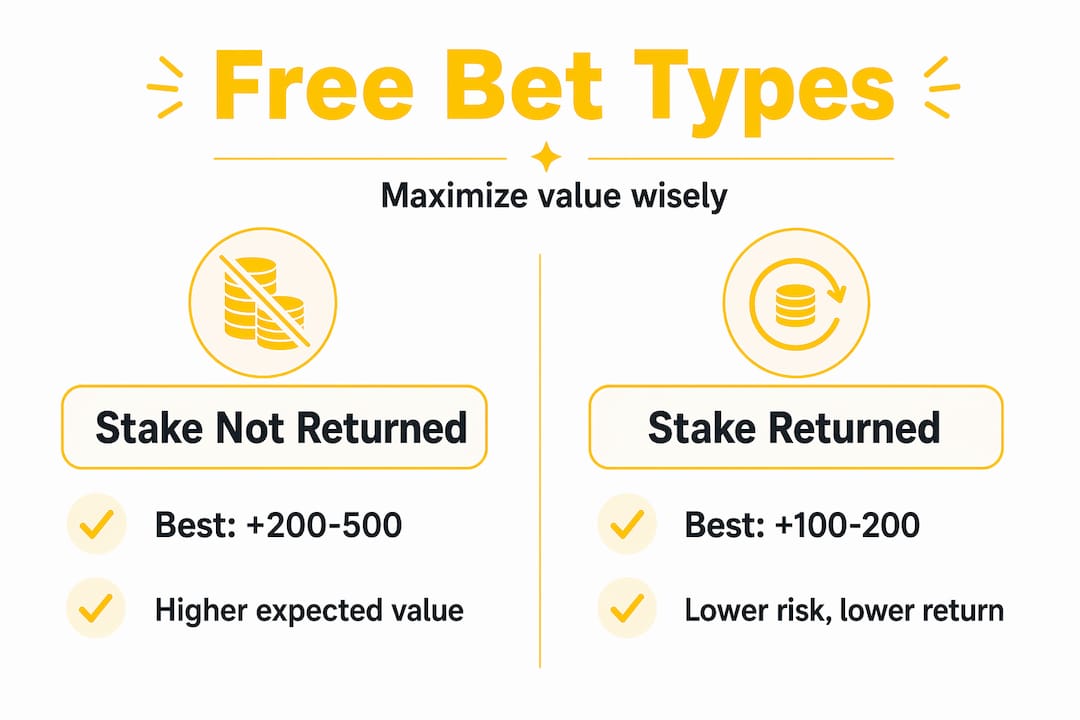 The role of free bets in side income: a bettor's guide Split infographic comparing free bet types and strategies