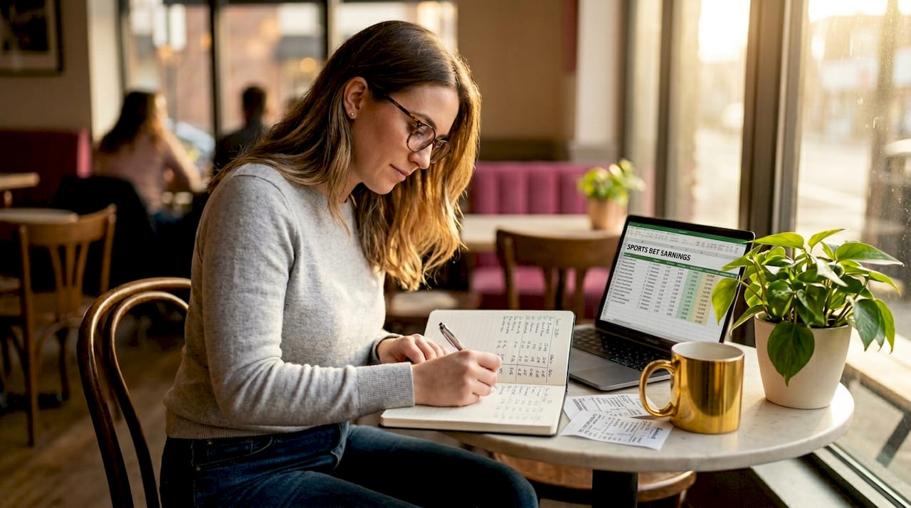 Woman tracking side income from free bets
