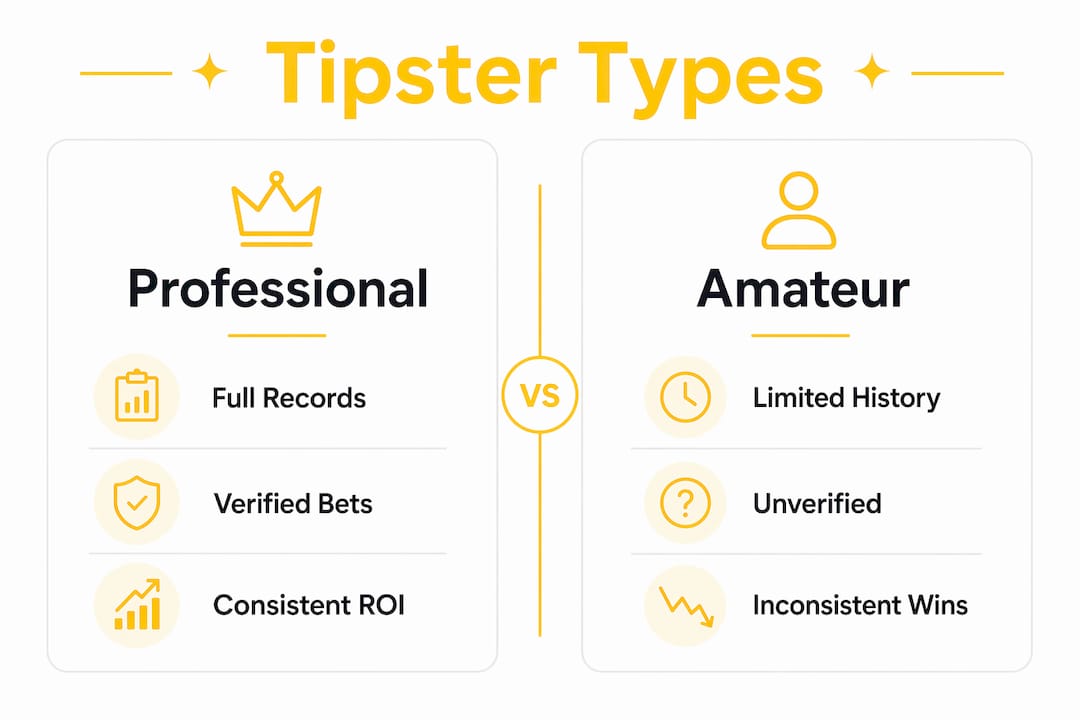 What Is a Betting Tipster? Your 2026 Guide Infographic comparing professional and amateur tipsters