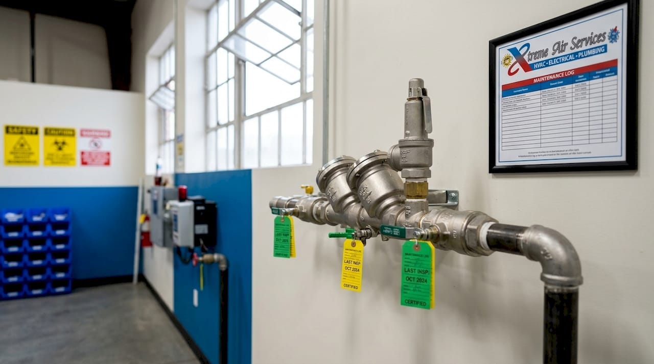 Backflow prevention valve on fire suppression system