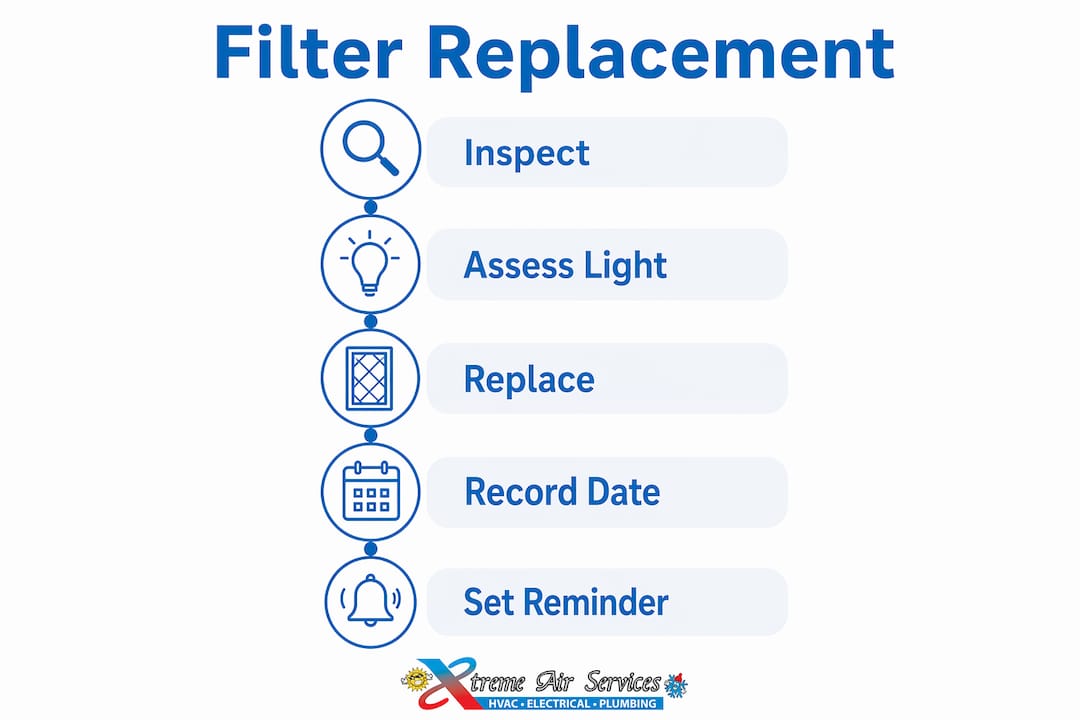 Infographic on HVAC filter replacement steps