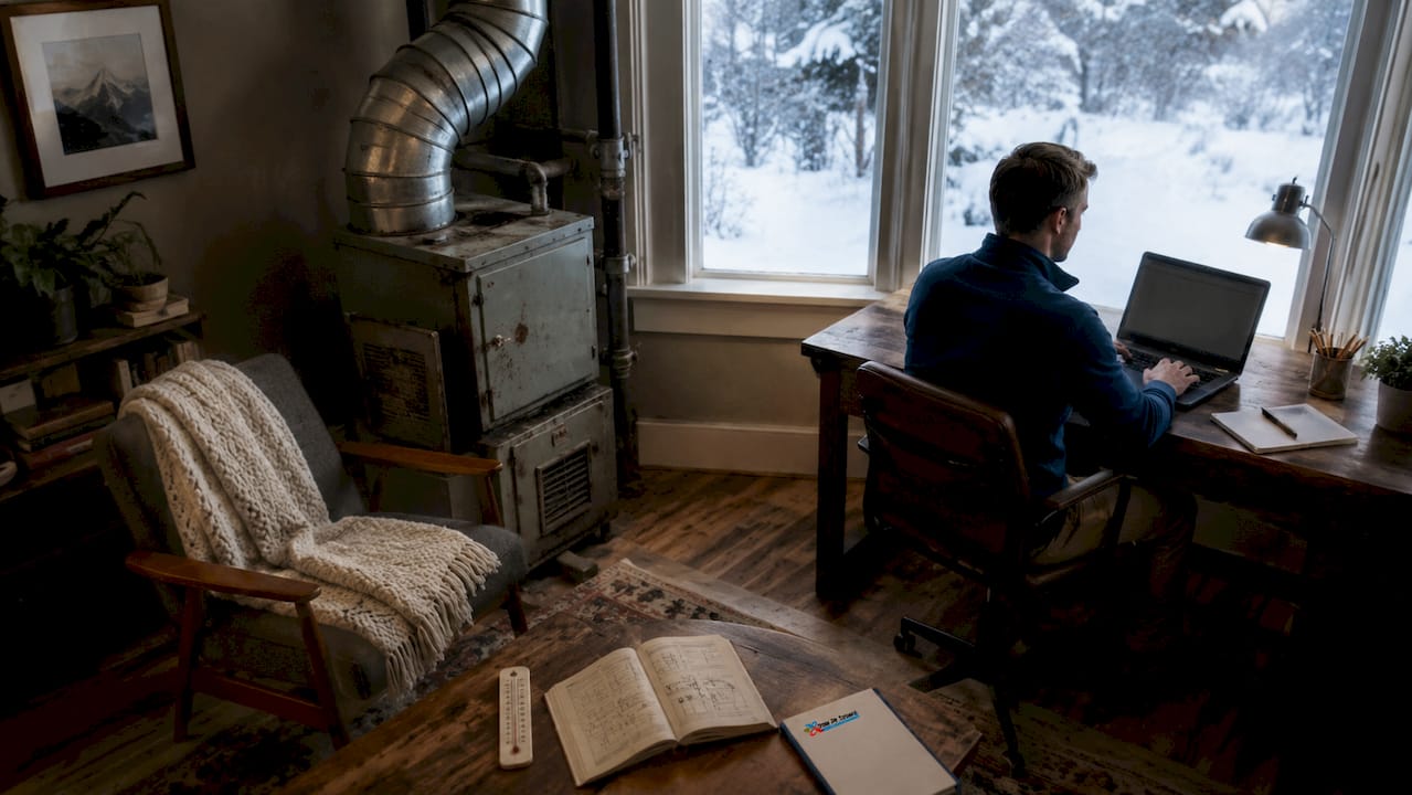 Home furnace with winter heating setup